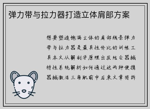 弹力带与拉力器打造立体肩部方案